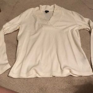 Rafaella Sweaters - Super cute white sweater with cute neckline Rafaella Sweaters - Super cute white sweater with cute neckline